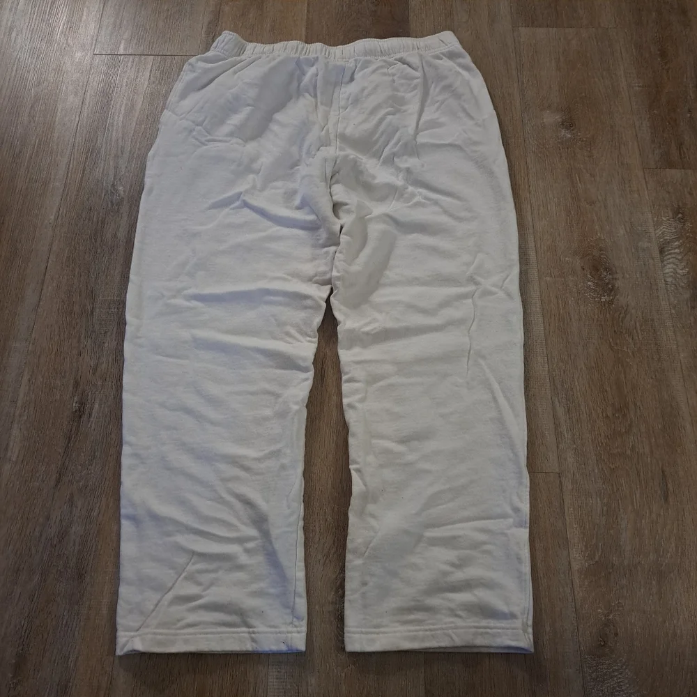 Cory Vines Open-bottom Sweatpants White/Off-White 100% Cotton Men's Size Large